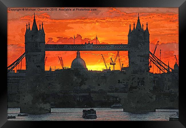  Tower Bridge sunset Framed Print by Michael Chandler