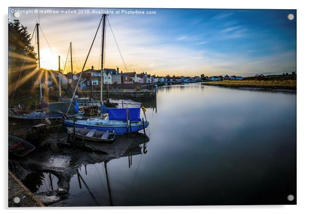  Peaceful Essex Rowhedge at Sunset Acrylic by matthew  mallett