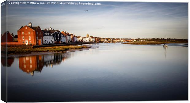  Peaceful Spring Sunset at Wivenhoe Canvas Print by matthew  mallett