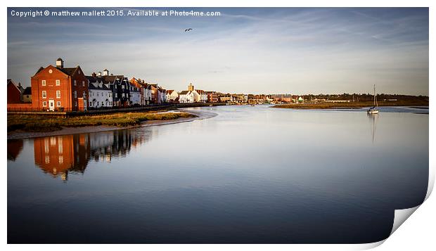 Peaceful Spring Sunset at Wivenhoe Print by matthew  mallett