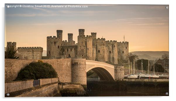  Conwy Castle Sunset Panorama Acrylic by Christine Smart