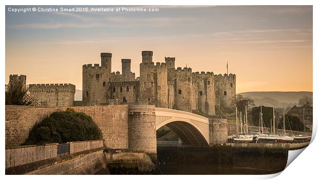  Conwy Castle Sunset Panorama Print by Christine Smart