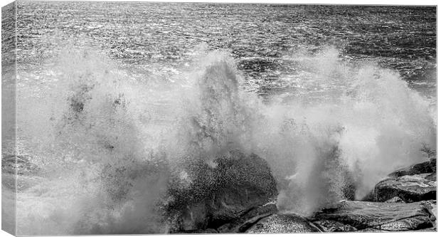 Peggys Cove Waves Canvas Print by Mark Llewellyn