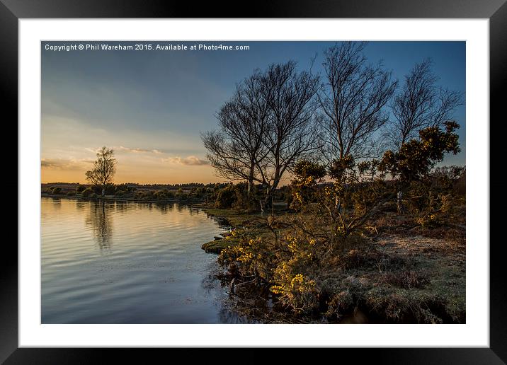  Whitten Pond Sunset Framed Mounted Print by Phil Wareham