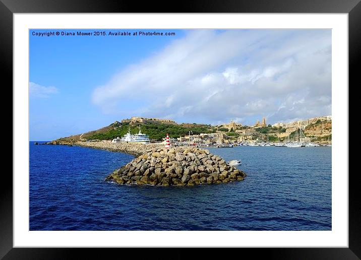  Gozo Harbour Framed Mounted Print by Diana Mower