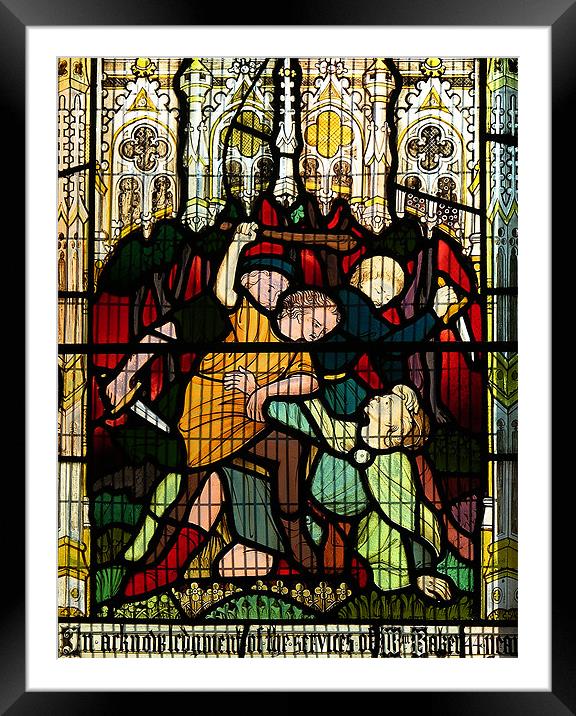 A LEADED LIGHT WINDOW AT CHELMSFORD CATHEDRAL Framed Mounted Print by Ray Bacon LRPS CPAGB