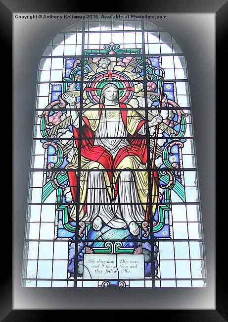  STAINED GLASS WINDOW  Framed Print by Anthony Kellaway