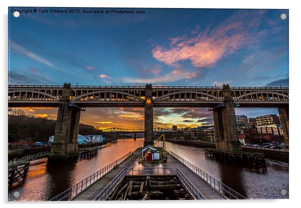  High Level Bridge, Newcastle Upon Tyne Acrylic by Tom Hibberd