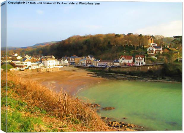  Combe Martin painted Canvas Print by Sharon Lisa Clarke