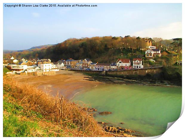  Combe Martin painted Print by Sharon Lisa Clarke