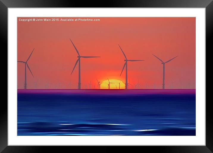 Windmills to the Sun  Framed Mounted Print by John Wain