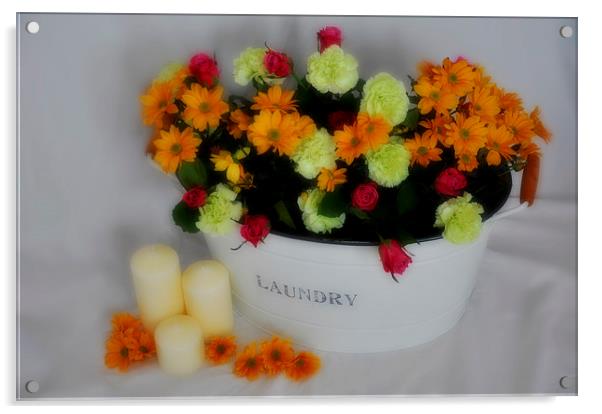  a floral tub Acrylic by sue davies