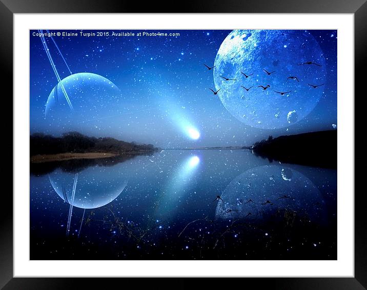  Fantasy Sky at Night Framed Mounted Print by Elaine Turpin
