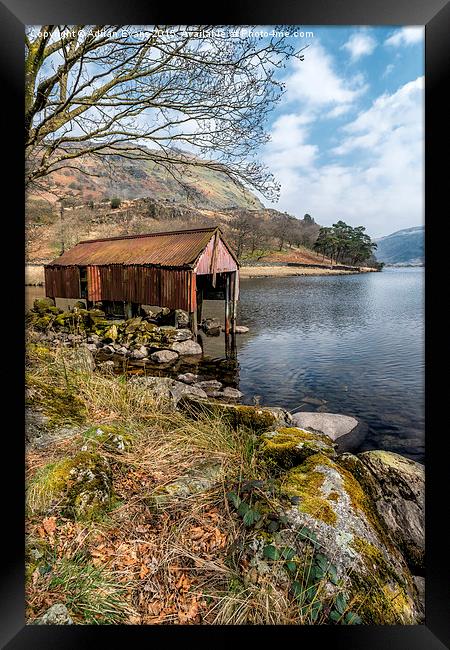 Llyn Gwynant Rusty Boathouse  Framed Print by Adrian Evans
