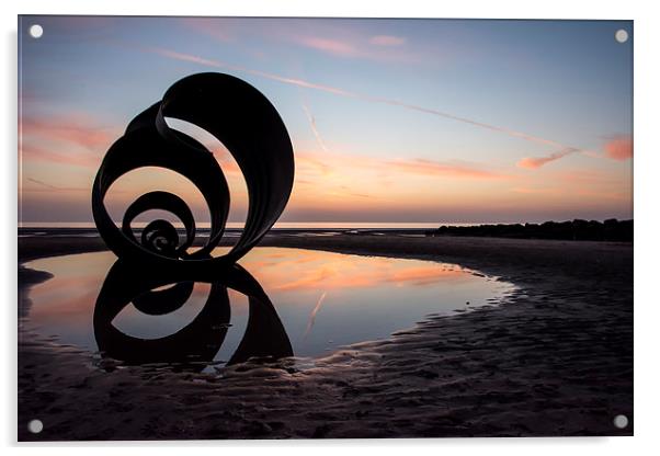  Sunset Over Mary's Shell - Cleveleys Acrylic by Gary Kenyon