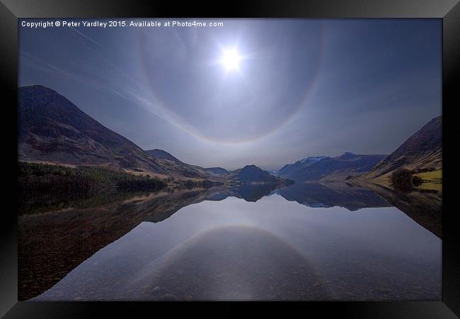 Crummock Water Halo  Framed Print by Peter Yardley