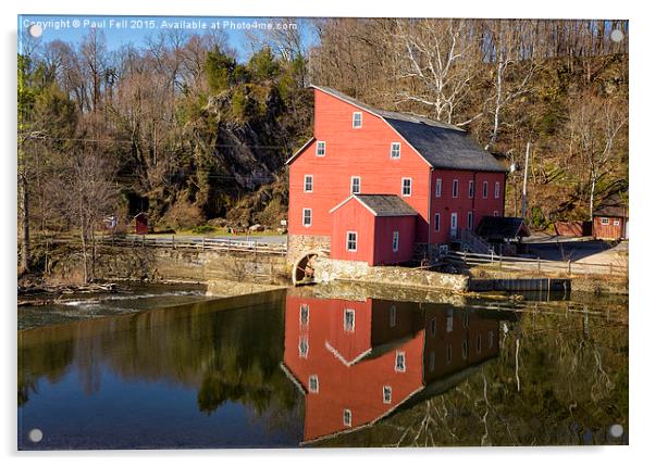 Red Mill Acrylic by Paul Fell