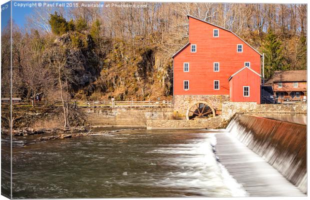 Red Mill Canvas Print by Paul Fell