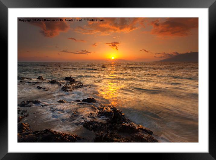 Red Sky in Paradise Framed Mounted Print by Mike Dawson