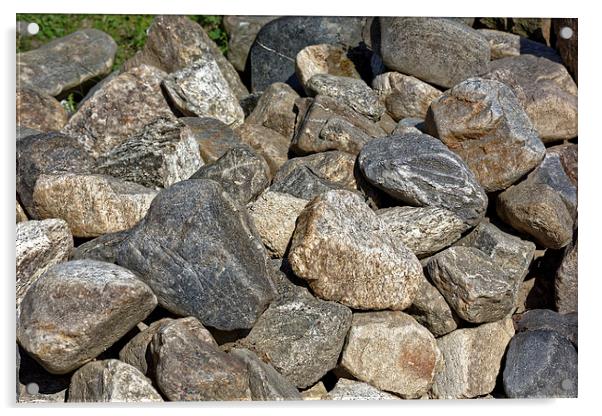 stone boulders background Acrylic by Adrian Bud