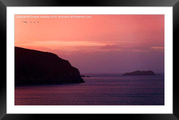 Sunset over the coast  Framed Mounted Print by Jolanta Kostecka