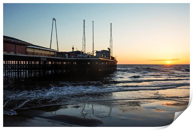  South Pier Sunset Blackpool Print by Gary Kenyon