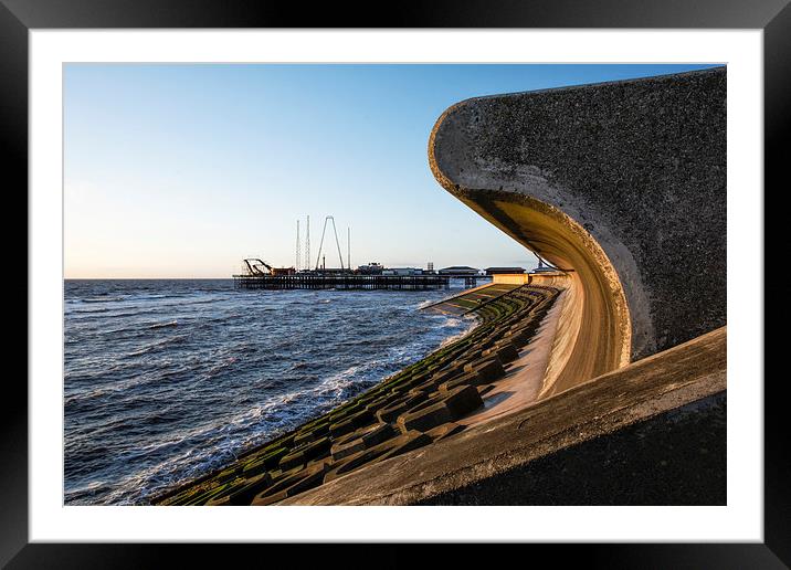  Sea Wall and South Pier - Blackpool Framed Mounted Print by Gary Kenyon
