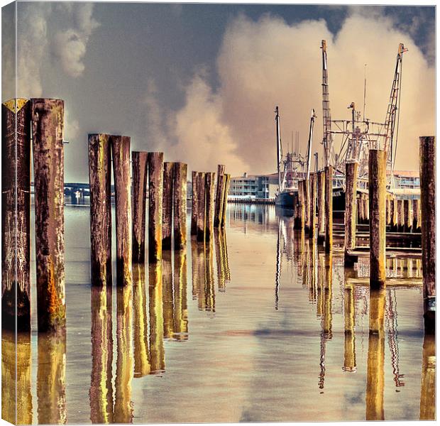  Reflections in the Marina Canvas Print by Tom and Dawn Gari