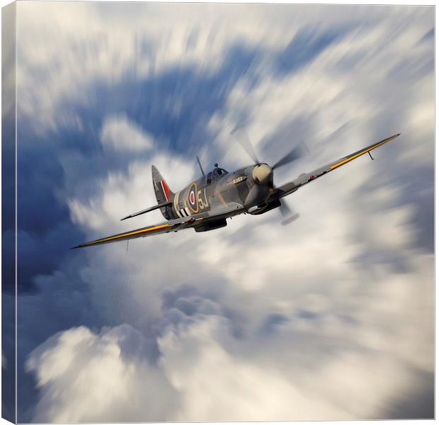 Spitfire Climb Canvas Print by J Biggadike