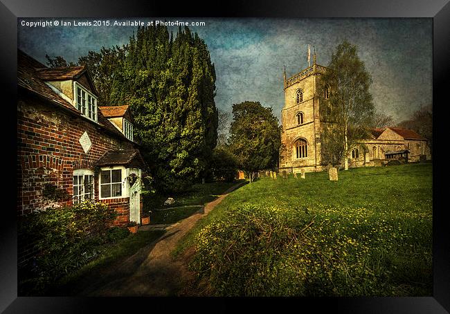  Blewbury Church and Cottages Framed Print by Ian Lewis
