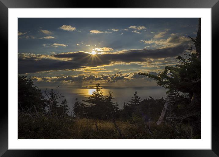 Skyline Trail Sunset, Cape Breton, Canada Framed Mounted Print by Mark Llewellyn