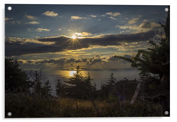 Skyline Trail Sunset, Cape Breton, Canada Acrylic by Mark Llewellyn