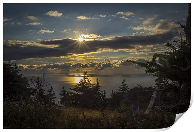 Skyline Trail Sunset, Cape Breton, Canada Print by Mark Llewellyn