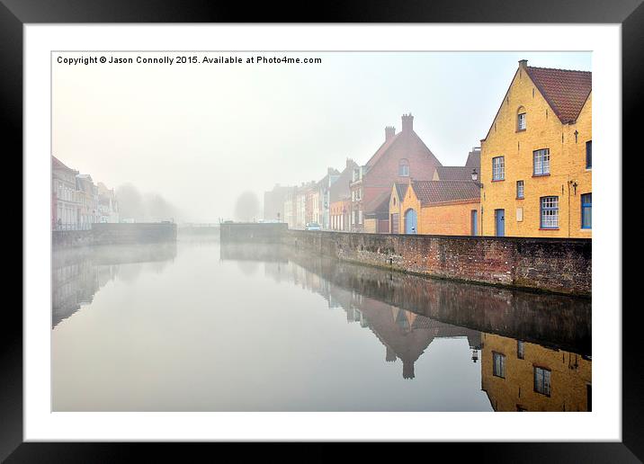  Coupure canal, Bruges Framed Mounted Print by Jason Connolly