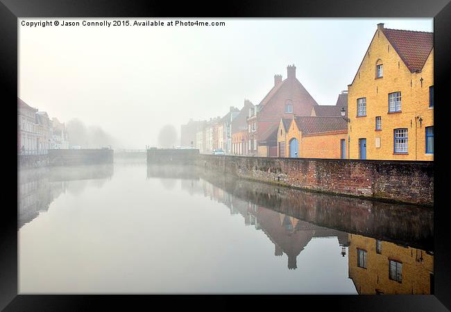  Coupure canal, Bruges Framed Print by Jason Connolly