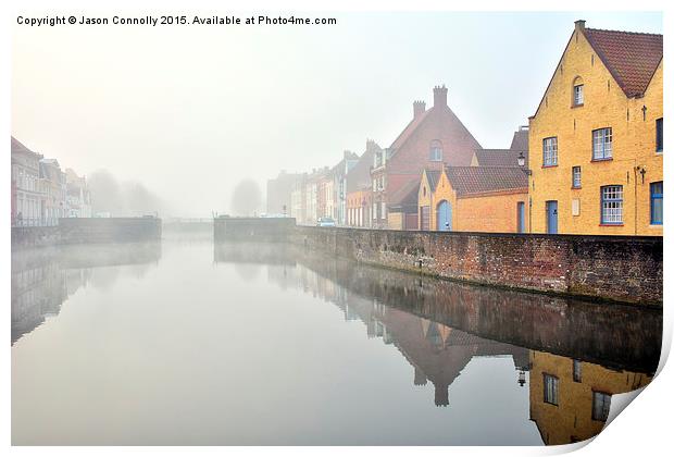  Coupure canal, Bruges Print by Jason Connolly
