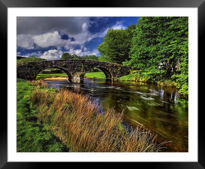 Two Bridges and West Dart River  Framed Mounted Print by Darren Galpin