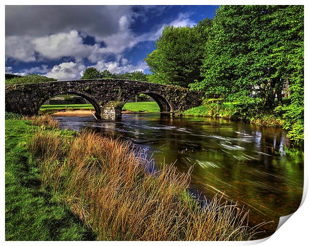 Two Bridges and West Dart River  Print by Darren Galpin