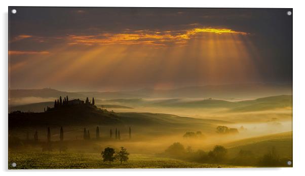  Sunrise in Val D'Orcia, Tuscany Acrylic by Giovanni Giannandrea