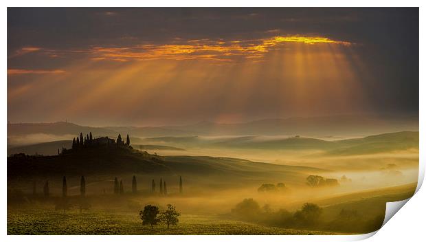  Sunrise in Val D'Orcia, Tuscany Print by Giovanni Giannandrea