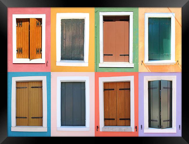  Burano Windows Framed Print by Toon Photography