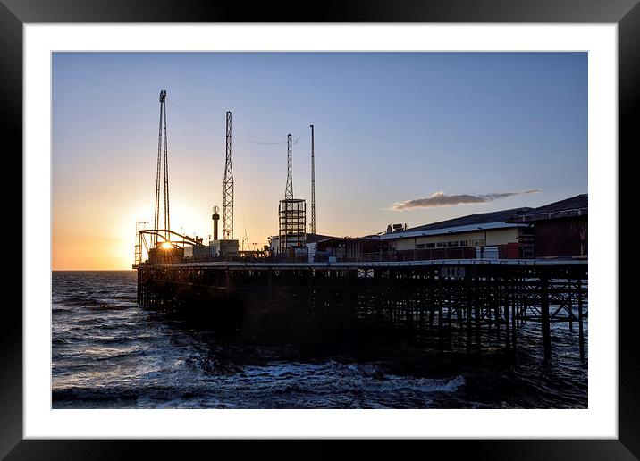 South Pier Sunset Blackpool Framed Mounted Print by Gary Kenyon