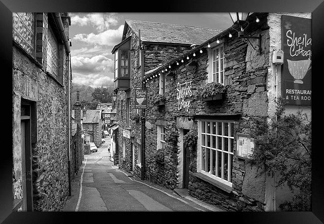Slate Houses in the Lake District B&W Framed Print by Tom Gomez