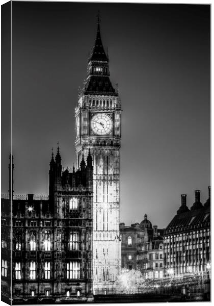 Westminster and Big Ben Canvas Print by David Pyatt