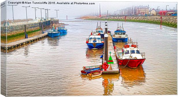 Vibrant Fishing Boats Canvas Print by Alan Tunnicliffe