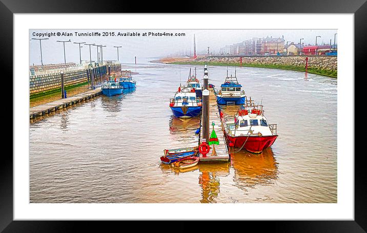 Vibrant Fishing Boats Framed Mounted Print by Alan Tunnicliffe