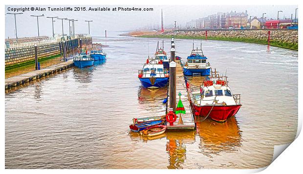 Vibrant Fishing Boats Print by Alan Tunnicliffe