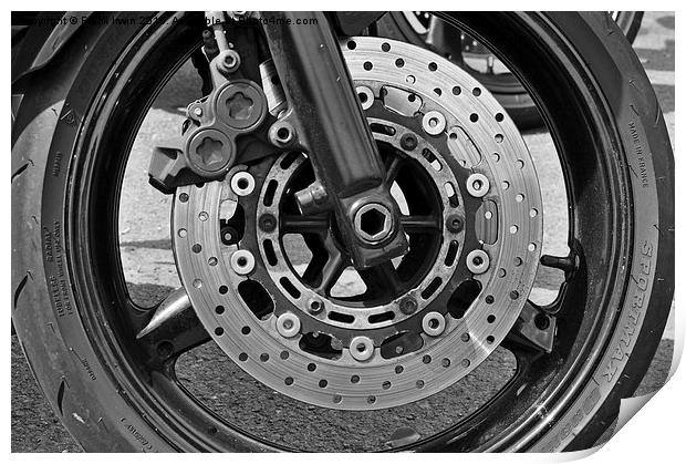  Motorcycle disc brake Print by Frank Irwin