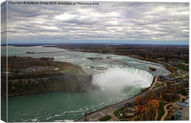 Horseshoe Falls from above Canvas Print by Matthew Bates
