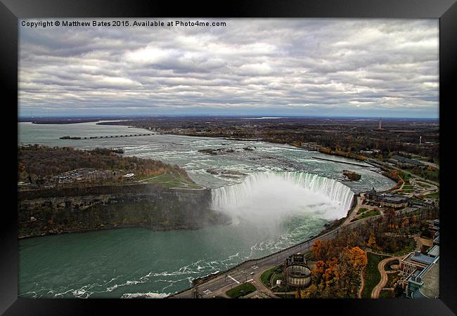 Horseshoe Falls from above Framed Print by Matthew Bates